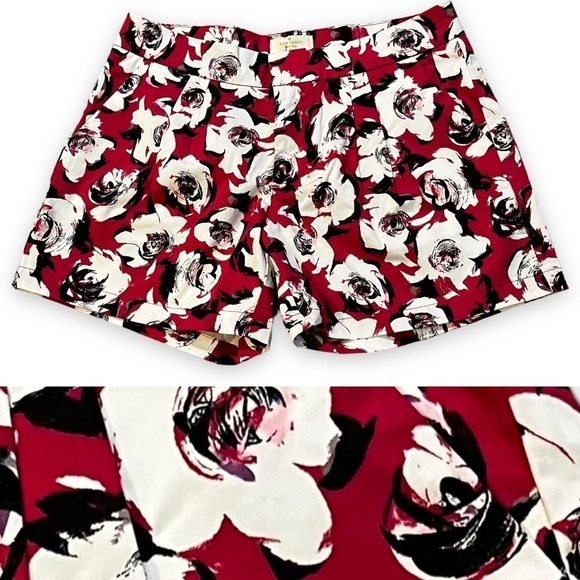 Kate Spade Shorts Pleated Floral Print Preppy Kids 14/Womens XS - Picture 1 of 8